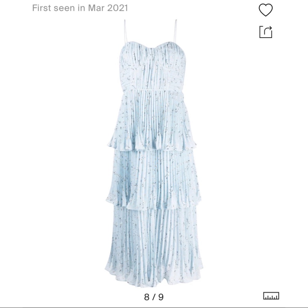 Metallic Floral Tiered Midi Dress by Self Portrait - Picture 8 of 9